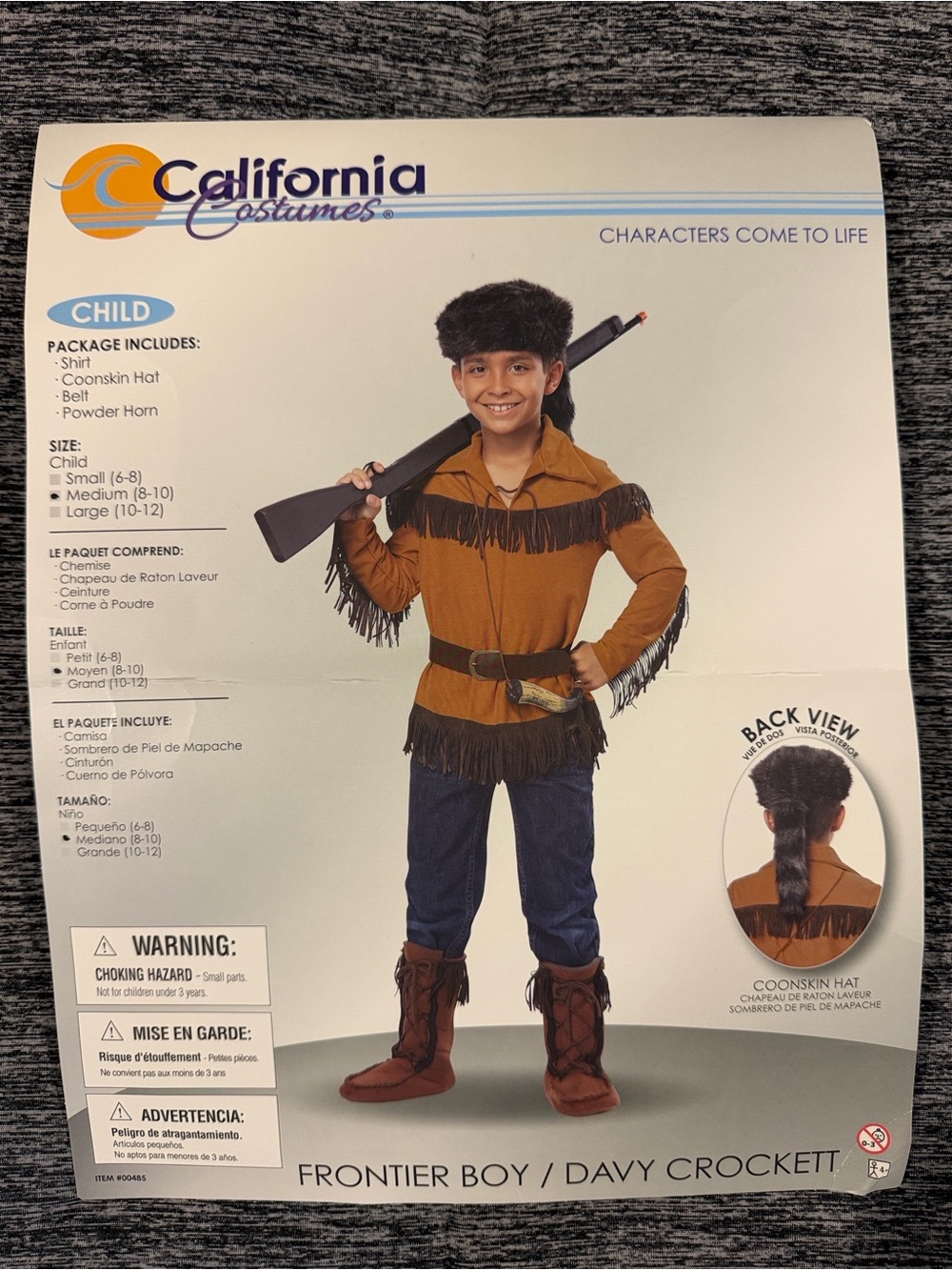 Frontier Boy/Davy Crockett Costume - Size M (8/10)
